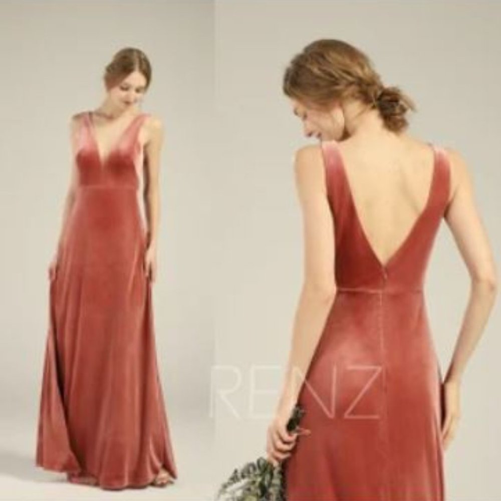 Etsy Velvet Emerald Green Bridesmaid Dress